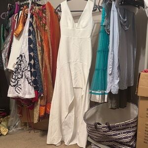 BCBG White V-Neck  Dress